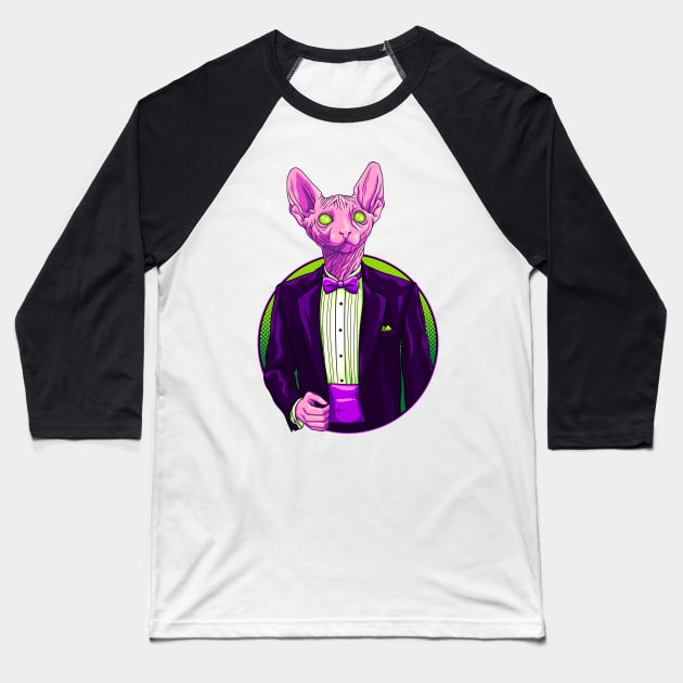 Business Sphynx Baseball T-Shirt by ArtisticDyslexia